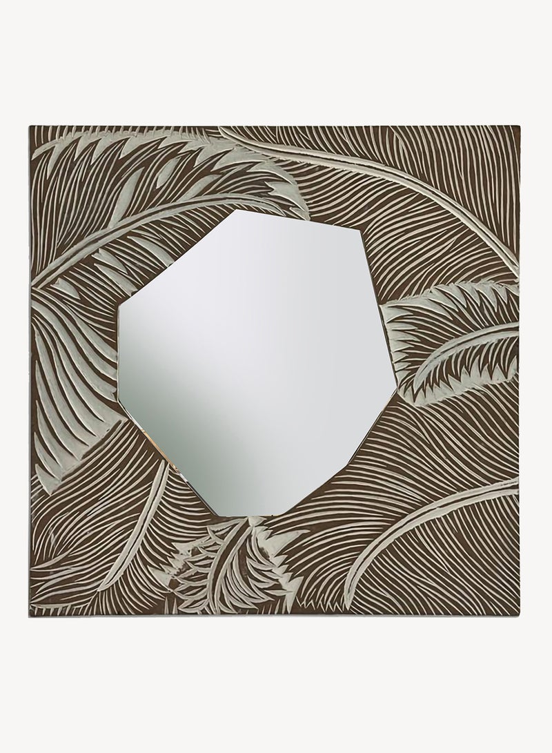 ebb & flow - Modern Design Decorative Mirror Unique Luxury Quality Material For The Perfect Stylish Home FE01 Distressed White 90 x 90cm - Image 1