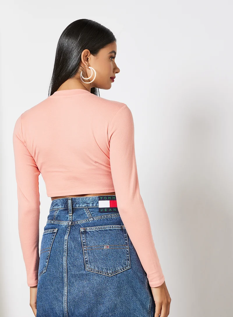 Sivvi x D'Atelier Ruched Crop Top Pink