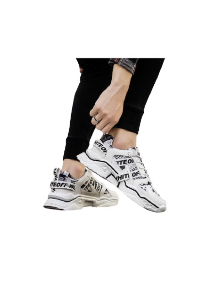 بيوينتي حذاء رياضي برباط ورقبة منخفضة أبيض/ أسود - Image 3