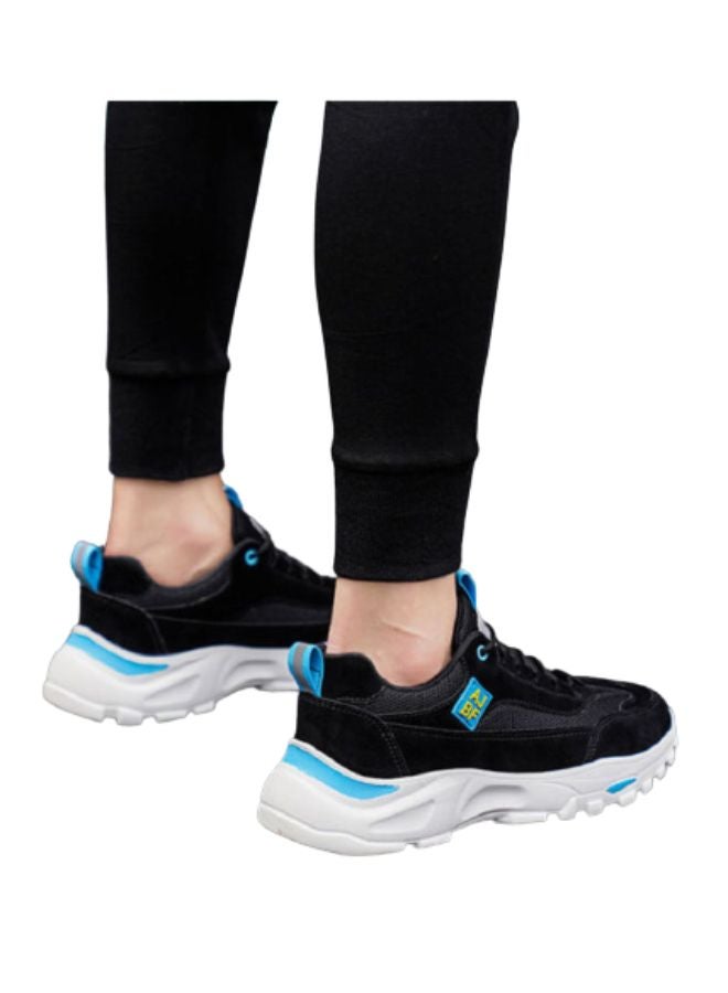 بيوينتي حذاء رياضي برباط ورقبة منخفضة أسود / أبيض / أزرق - Image 3