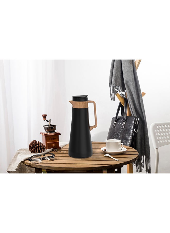 Penguen Double Wall Vacuum Flask Black/Brown 13x12.2x31.3cm - Image 5