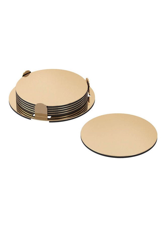 Glattis Coasters With Holder Gold 8.5cm