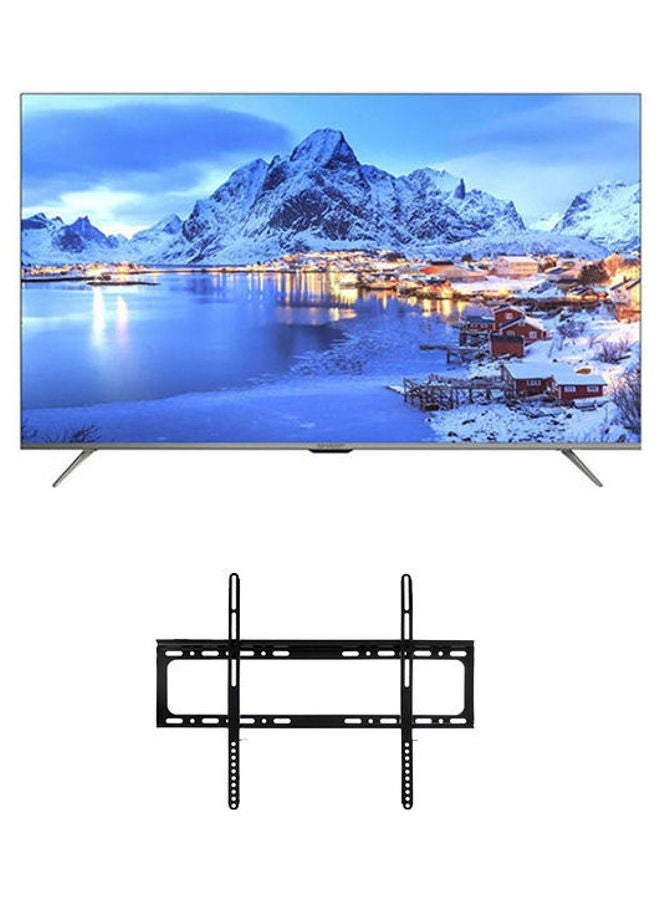 SHARP - 65-Inch 4K Smart Frameless LED TV With Android System And Built-In Receiver 4T-C65DL6EX  With Flat Panel TV Wall Mount Bracket GM-B118 4T-C65DL6EX /bundle/Gift Black - Image 1