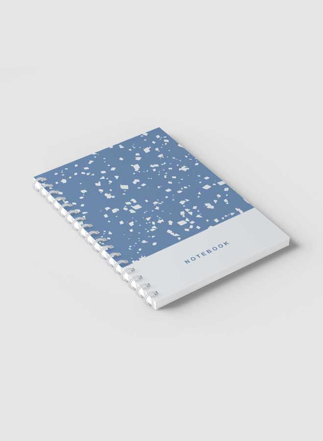 لوحة دفتر ملاحظات بسلك حلزوني من 60 ورقة أزرق/ أبيض - Image 2