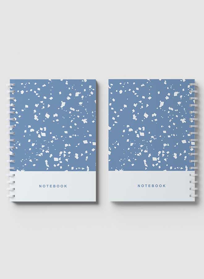 لوحة دفتر ملاحظات بسلك حلزوني من 60 ورقة أزرق/ أبيض - Image 4