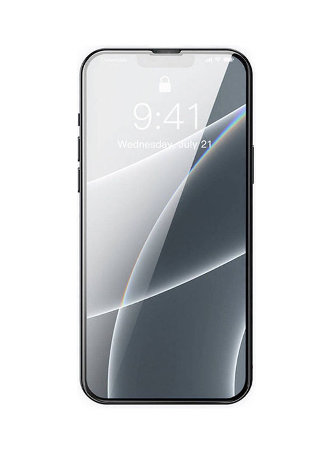 Baseus Full-glass Tempered Film For Apple iPhone 13 Pro Clear/Black - Image 2