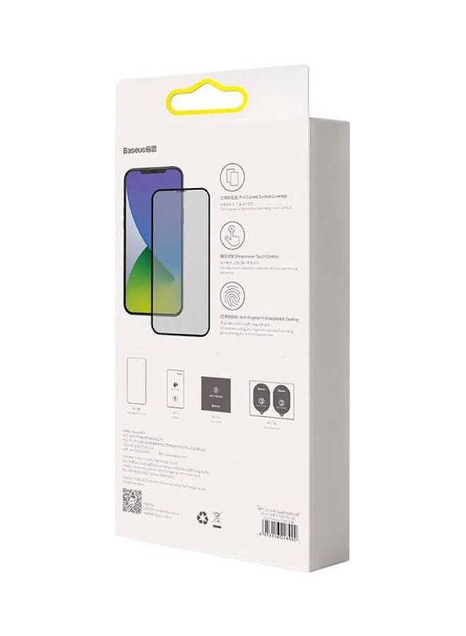 بيسوس لاصقة حماية منحنية للشاشة بالكامل من الزجاج المقوى المضاد لاختلاس النظر لهاتف أبل آيفون 12/12 برو شفاف/ أسود - Image 4