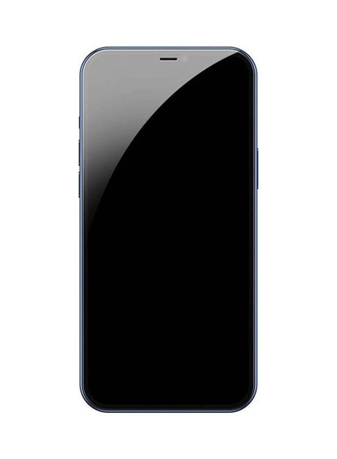 بيسوس لاصقة حماية من الزجاج المقوى منحنية بتغطية كاملة لهاتف أبل آيفون 12 برو ماكس شفاف/ أسود - Image 3