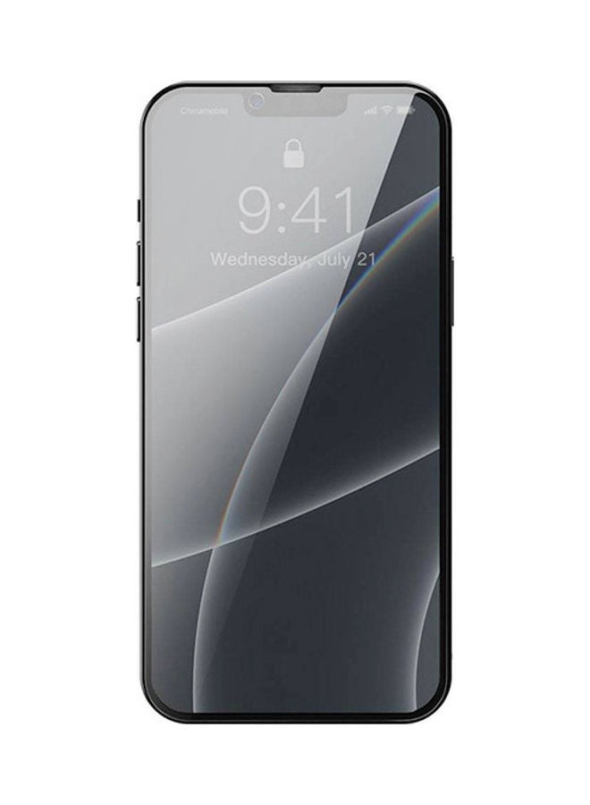 بيسوس لاصقة حماية للشاشة بالكامل من الزجاج المقوى لهاتف أبل آيفون 13 برو شفاف/ أسود - Image 2