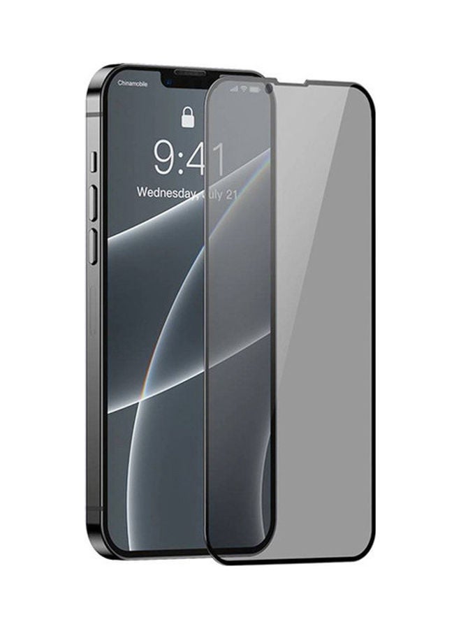 بيسوس لاصقة حماية للشاشة بالكامل من الزجاج المقوى لهاتف أبل آيفون 13 برو شفاف/ أسود - Image 3