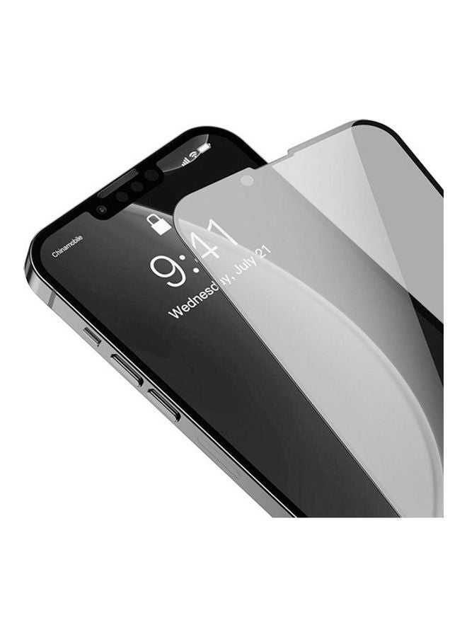 بيسوس لاصقة حماية للشاشة بالكامل من الزجاج المقوى لهاتف أبل آيفون 13 برو شفاف/ أسود - Image 5