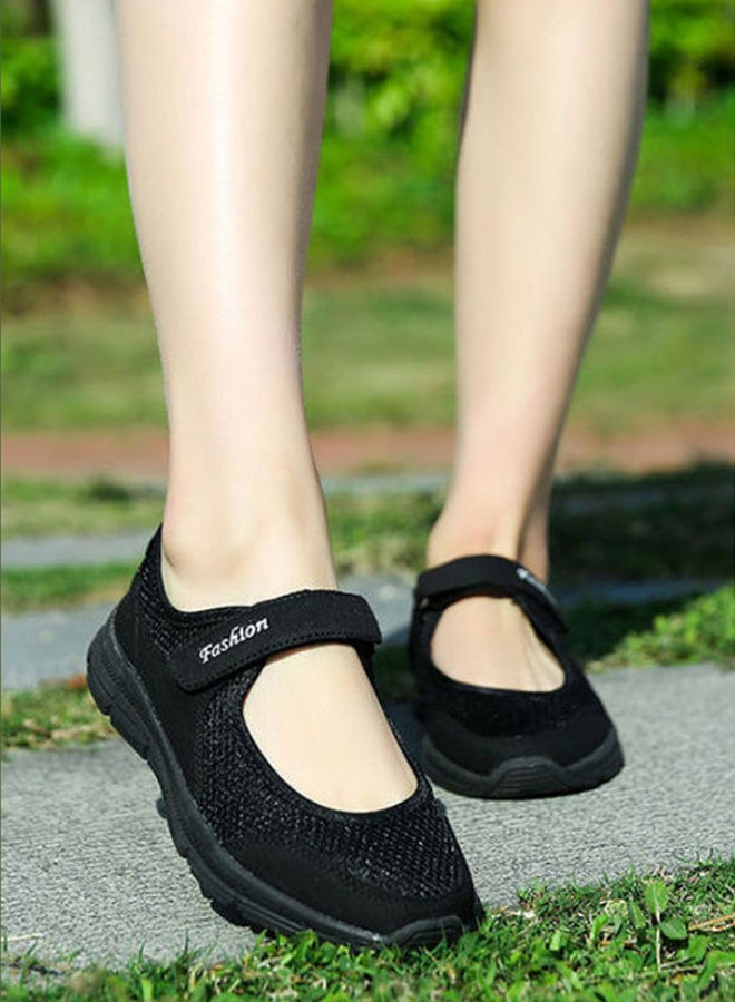 Beauenty - Women's Velcro Walking Shoes Black - Image 1