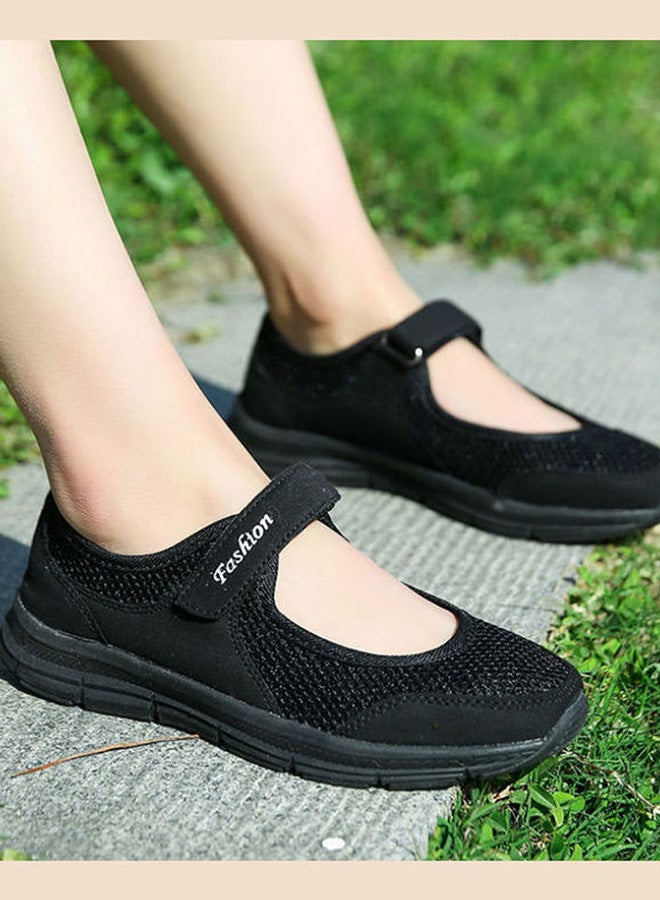 Beauenty - Women's Velcro Walking Shoes Black - Image 1