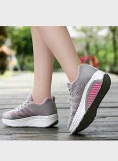 Beauenty Women's Lace-Up Running Trainer Shoes Grey/Pink  - Image 4