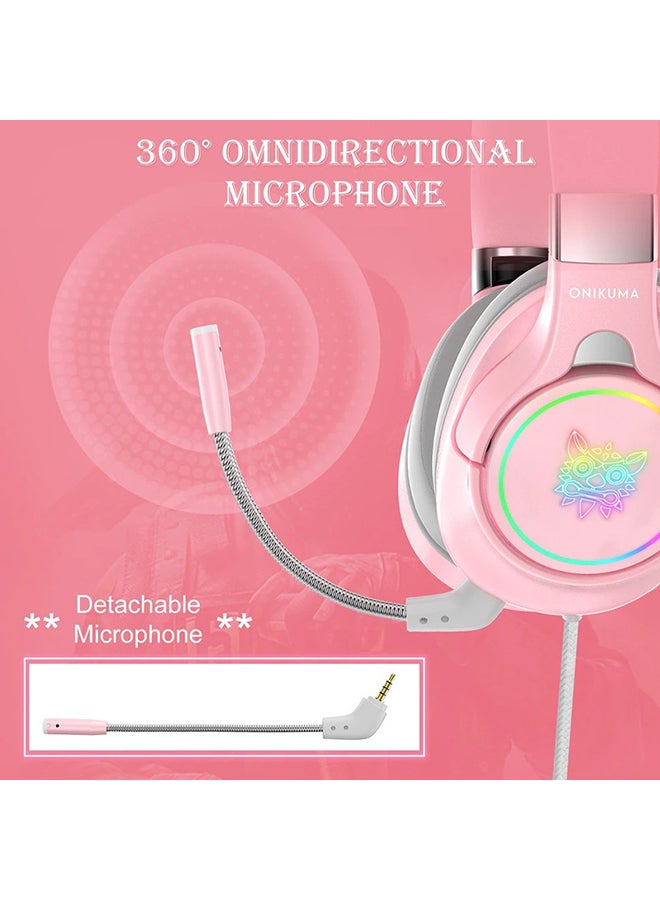 onikuma K15 Stereo Gaming Headset With Mic LED Light For PC Laptop PS4 - Image 5