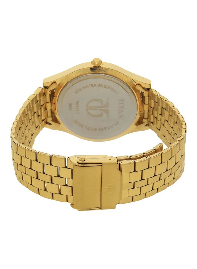 تيتان ساعة من الستانلس ستيل مقاومة للماء بعقارب طراز 1648YM03 للرجال - Image 4