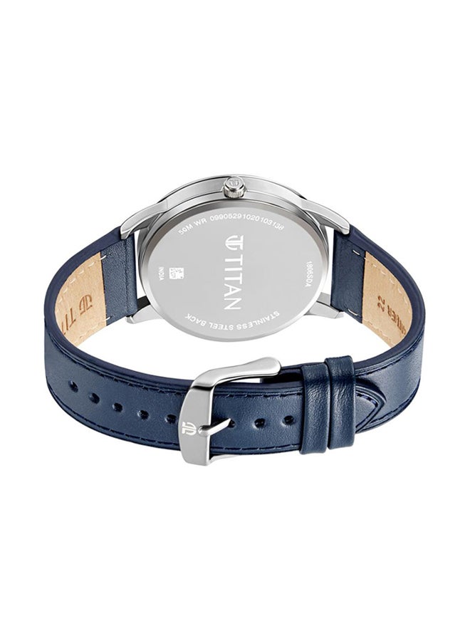 تيتان ساعة تيتان بلاك بعقارب وسوار من الجلد للرجال - Image 4