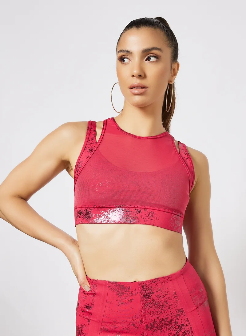 PUMA Fashion Luxe ellaVATE Training Bra Red