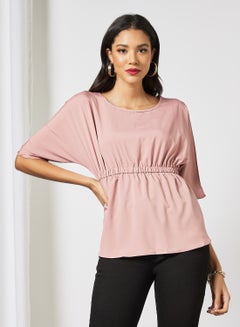 Aila Round Neck Plain Top Lotus Root  - Image 1