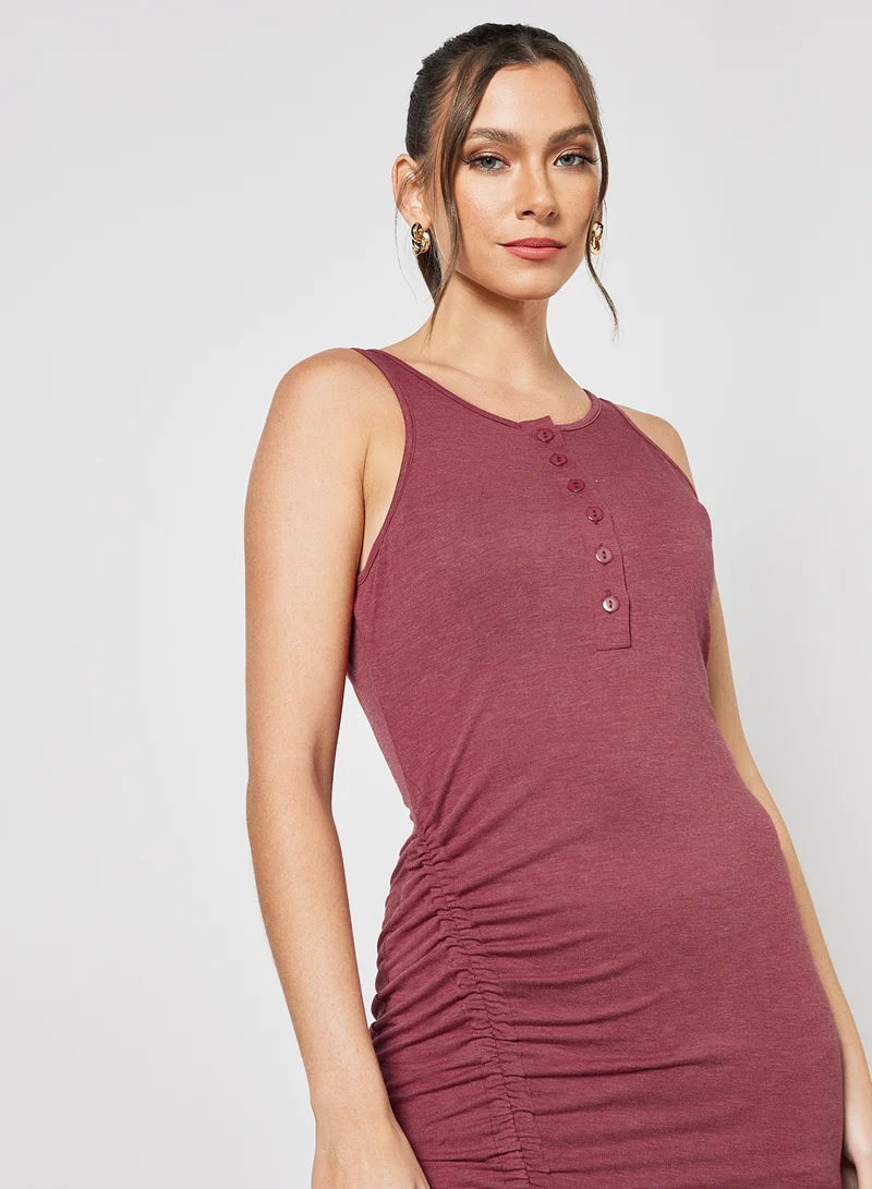 LABEL RAIL Ruched Bodycon Dress Red