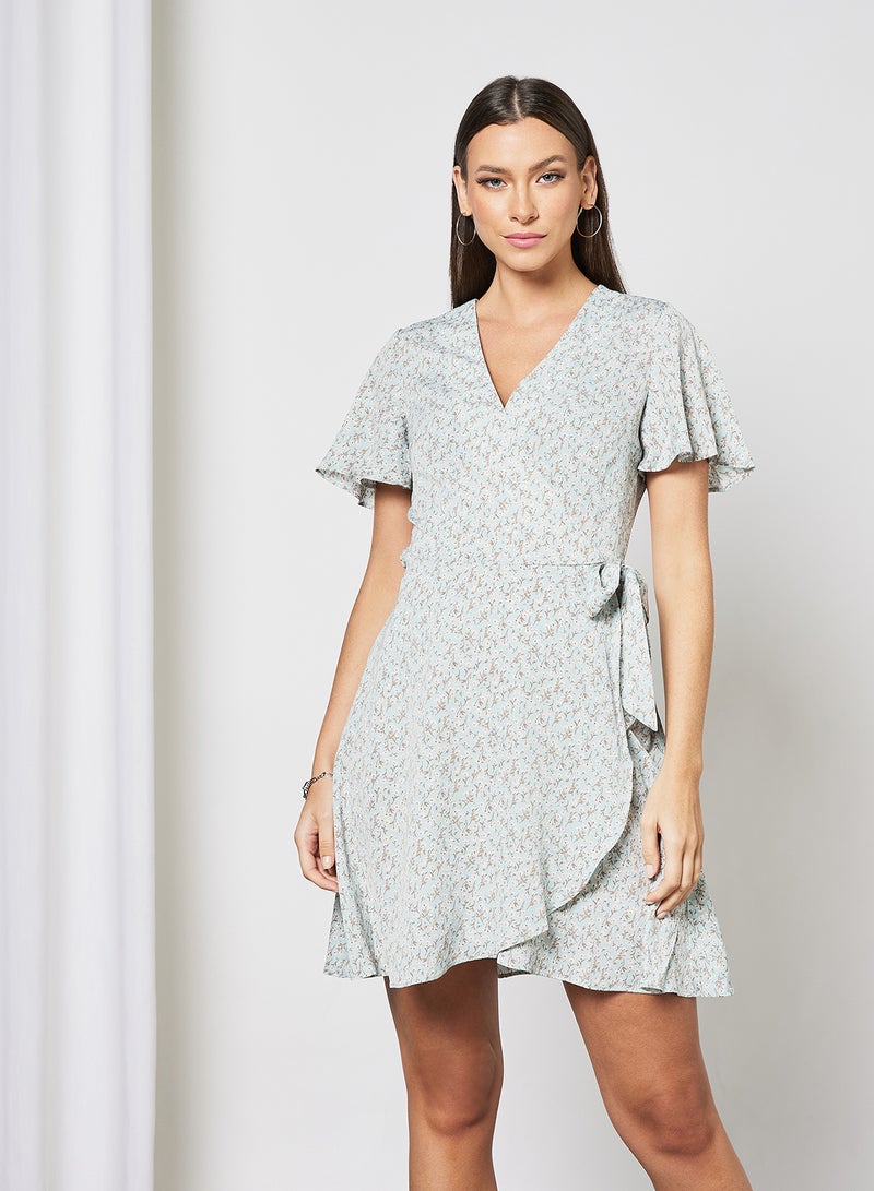LABEL RAIL - Floral Print Dress Green - Image 1