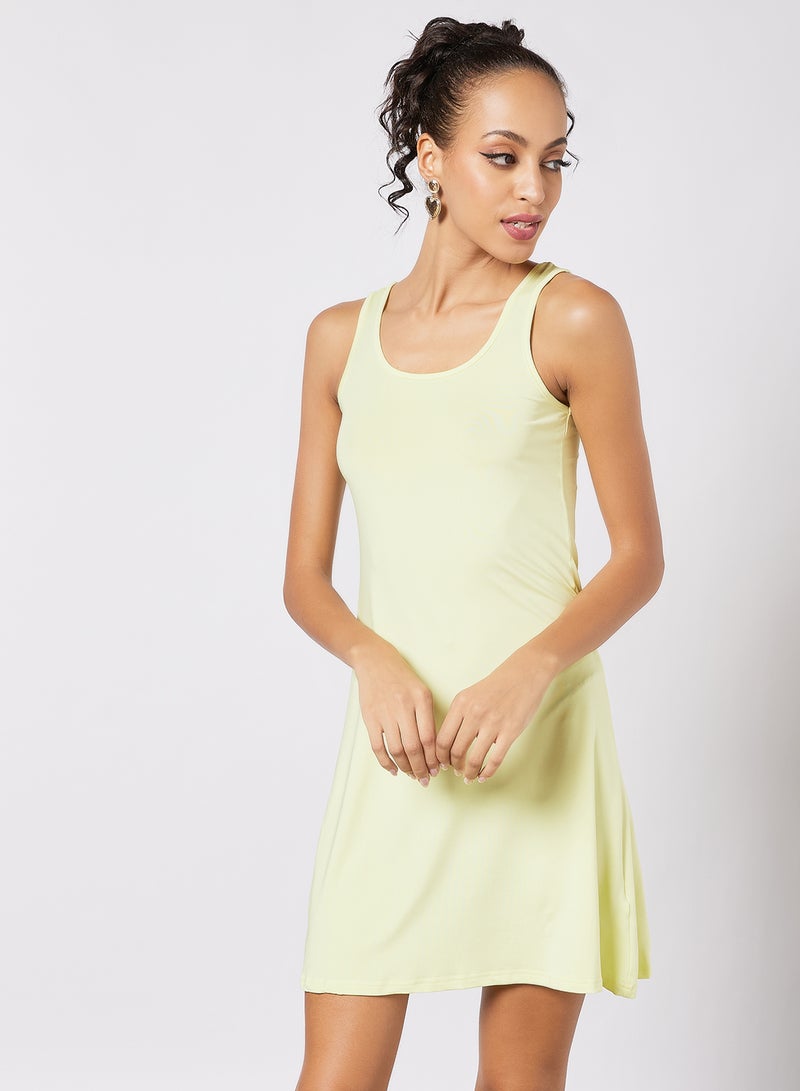 Aila Women's Casual Polyester Blend Sleeveless Mini Tank Knit Dress With Scoop Neck 35 Lime  - Image 1