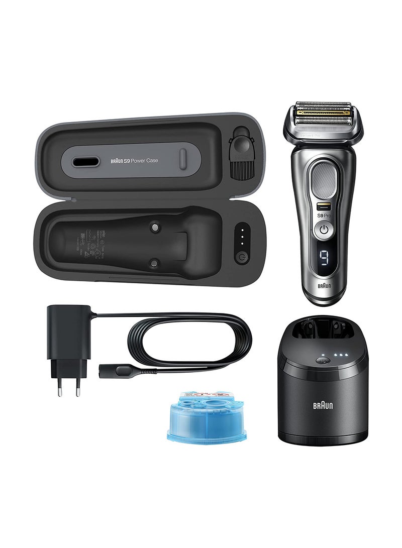 BRAUN - Series 9 Pro 9477CC Wet & Dry Shaver With 5-in-1 Smart Care Center And PowerCase Silver 9.9 x 7.1 x 6.3cm - Image 1