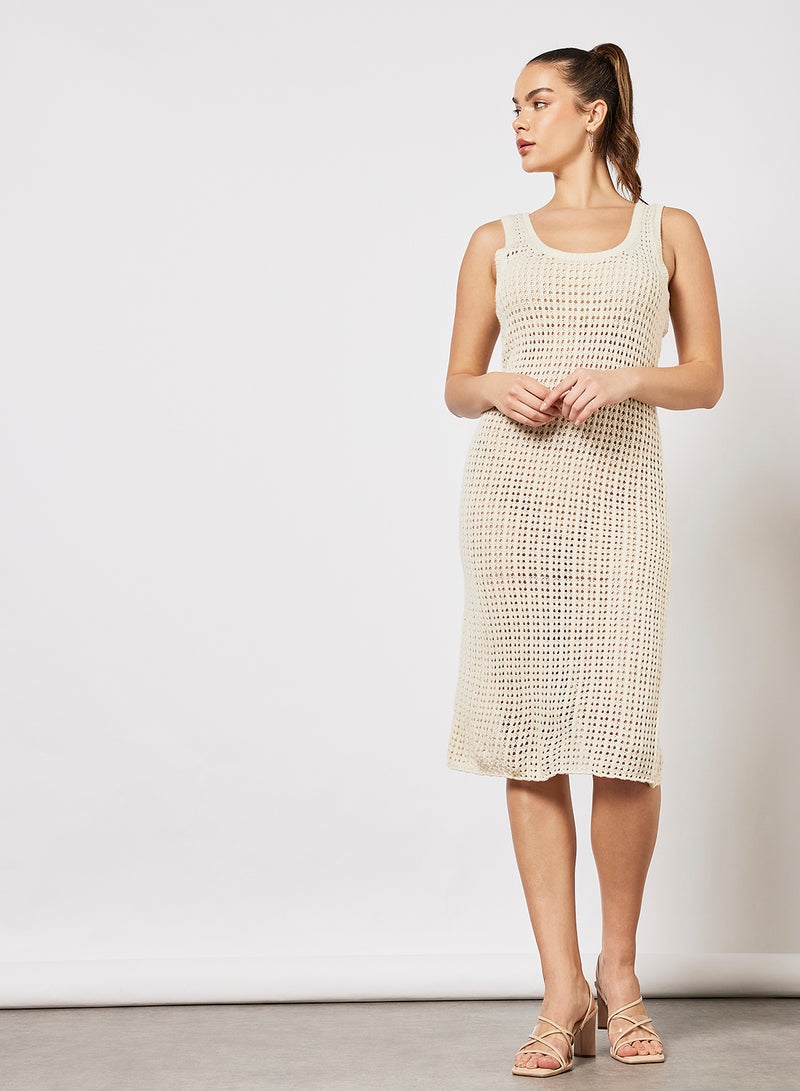 4th & Reckless Marie Cover-Up Midi Dress Cream  - Image 1