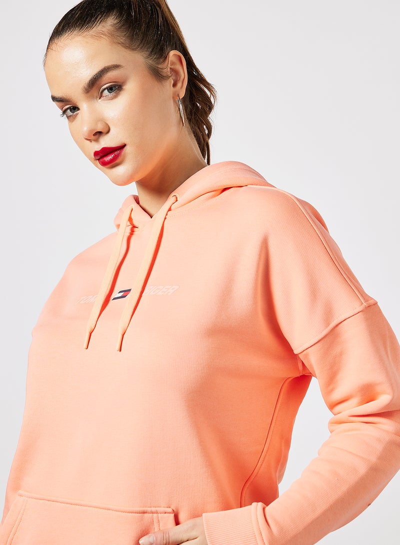 TOMMY SPORT - Relaxed Fit Hoodie Lumen Neon Corel - Image 1