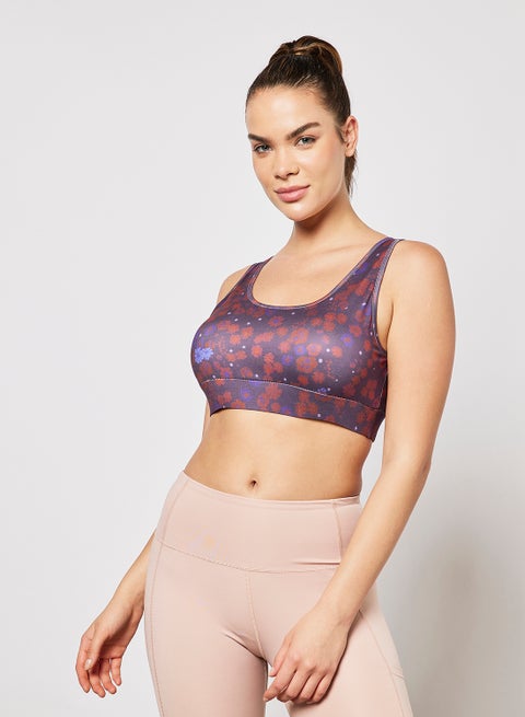 All Over Printed Sports Bra Red/Blue
