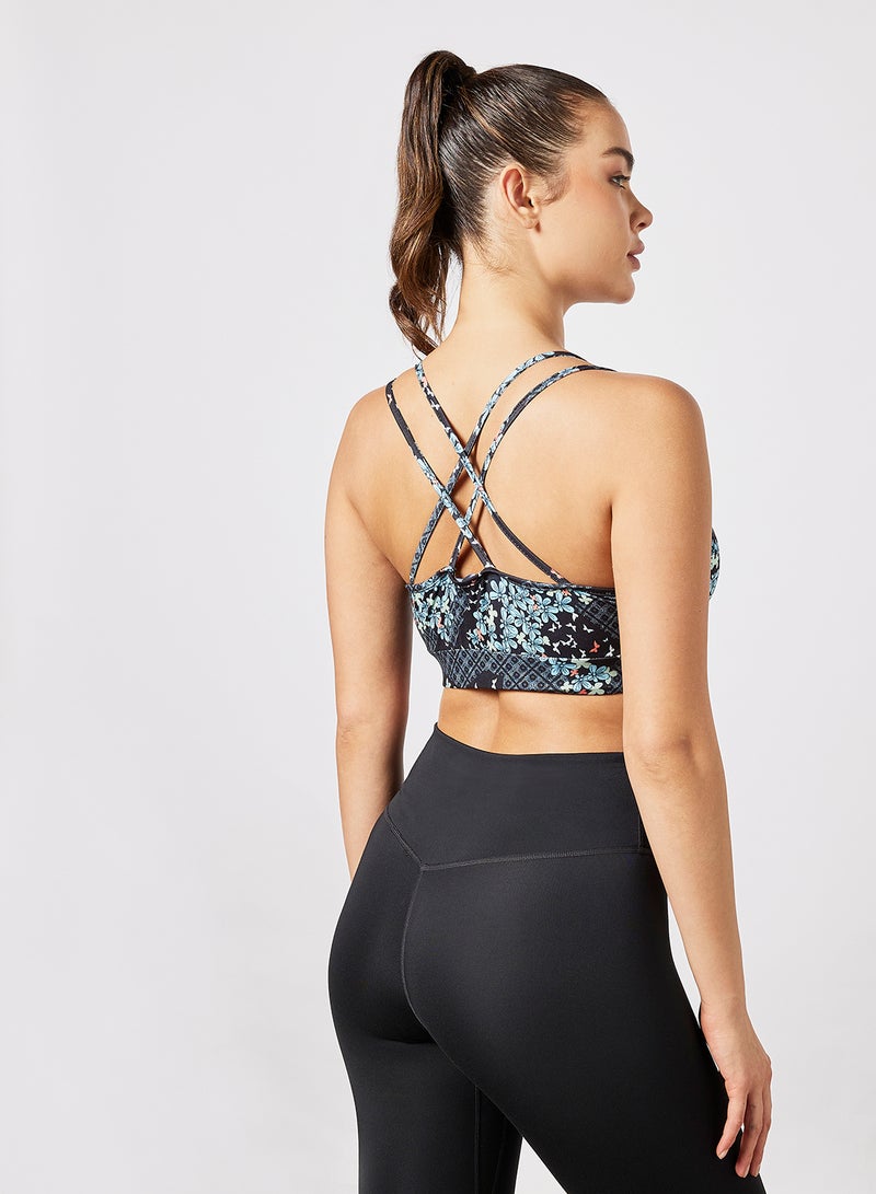 Athletiq - Floral Print High Impact Sports Bra Multicolour - Image 1
