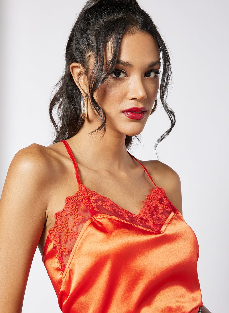 Aila Women's Lace Detailed Camis Coral - Image 4