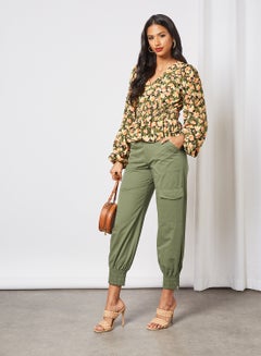 NA-KD Pocket Detail Pants Green  - Image 3