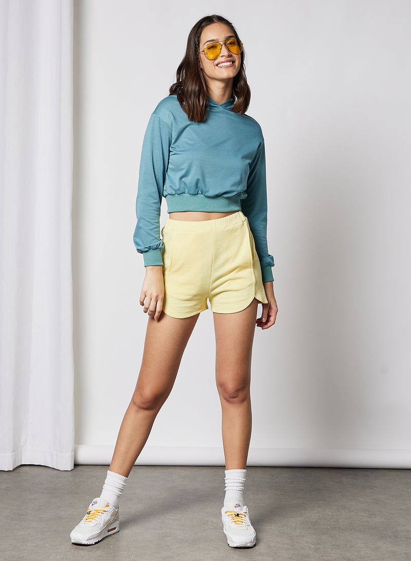 Aila Solid Design Casual Wear Long Sleeve Hoody Lake Blue  - Image 3