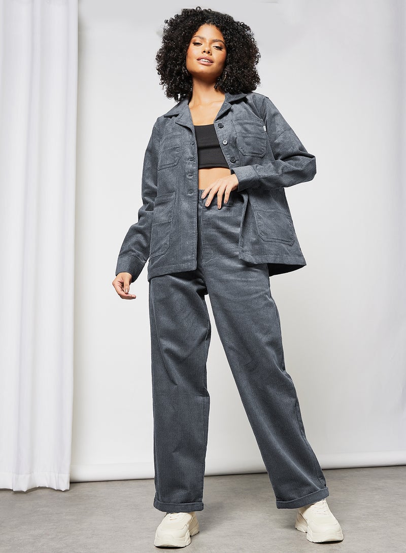 HUF - Corduroy Chore Jacket Grey - Image 1