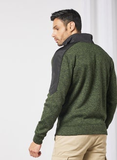 PRODUKT Contrast Panel Zip-Up Jacket Olive  - Image 4