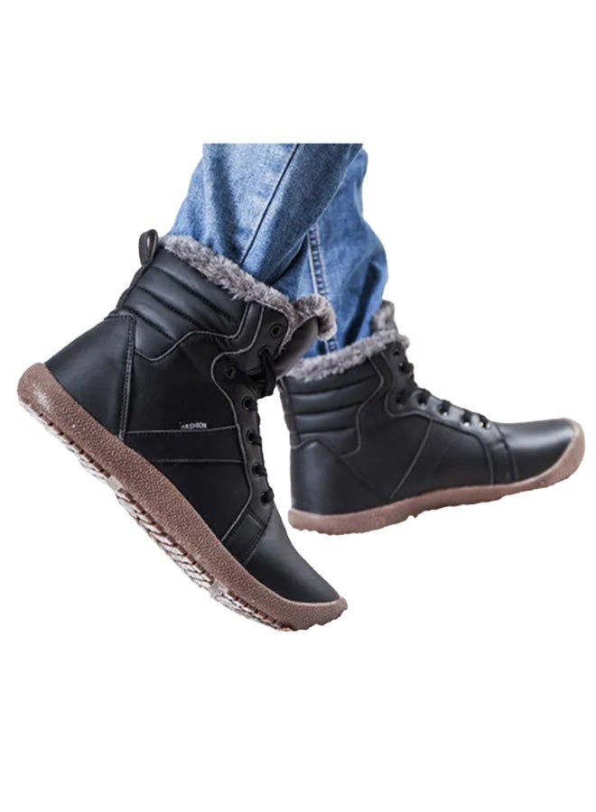 Beauenty Lace-Up Detail Ankle Boots Black/Grey/Beige  - Image 3
