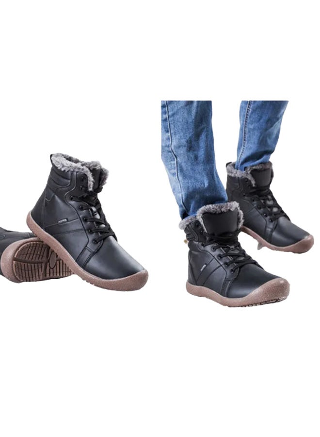 Beauenty Lace-Up Detail Ankle Boots Black/Grey/Beige  - Image 4