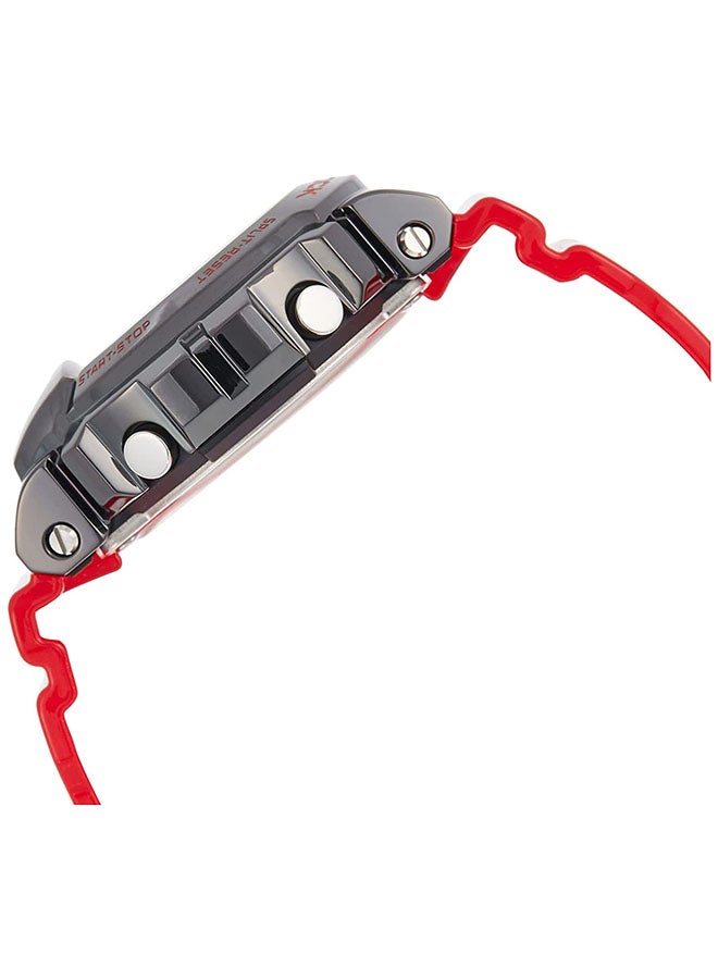 جي شوك ساعة يد رقمية دائرية الشكل بسوار من الراتنج مقاس 52 مم - لون أرجواني طراز GM-6900B-4DR للرجال - Image 2