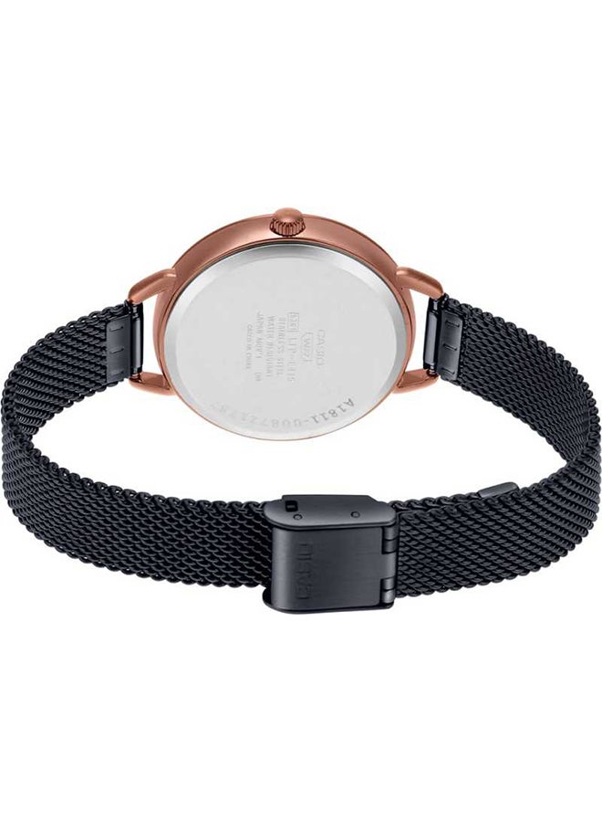 CASIO Women's Stainless Steel Analog Quartz Wrist Watch LTP-E415MBR-1CDF black - Image 4