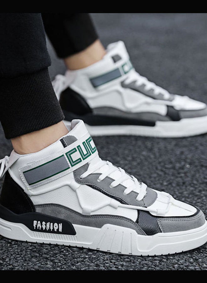 Beauenty Lace-Up High Top Sneakers White/Black/Grey  - Image 3