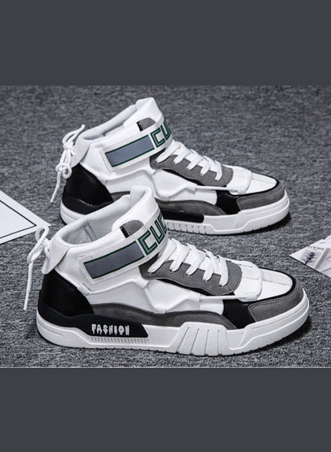 Beauenty Lace-Up High Top Sneakers White/Black/Grey  - Image 2