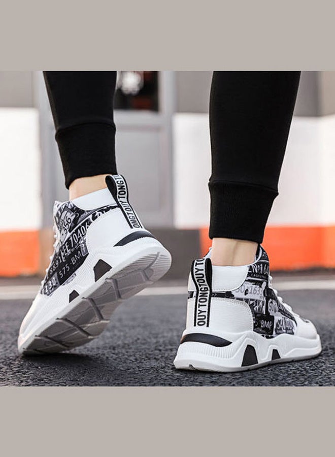 Beauenty Lace-Up High Top Sneakers White/Black  - Image 4