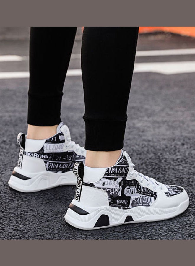 Beauenty Lace-Up High Top Sneakers White/Black  - Image 5