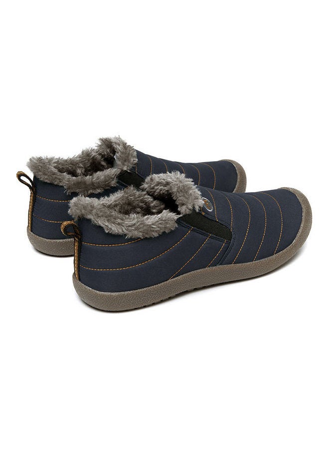 Beauenty Fur Detail Slip-On Shoes Blue/Grey - Image 3