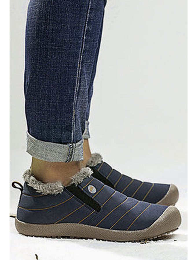 Beauenty Fur Detail Slip-On Shoes Blue/Grey - Image 5