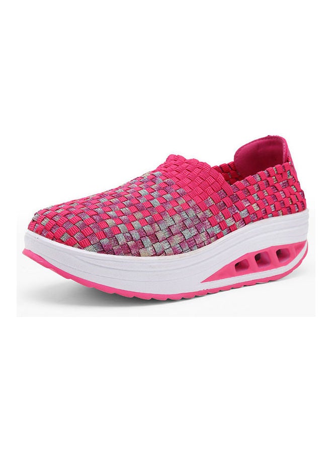 Beauenty Weave Checked Slip-On Shoes Pink/Grey/White - Image 1