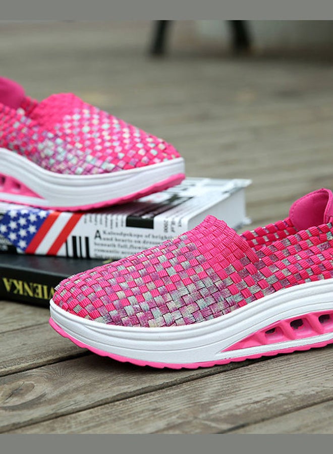 Beauenty Weave Checked Slip-On Shoes Pink/Grey/White - Image 2
