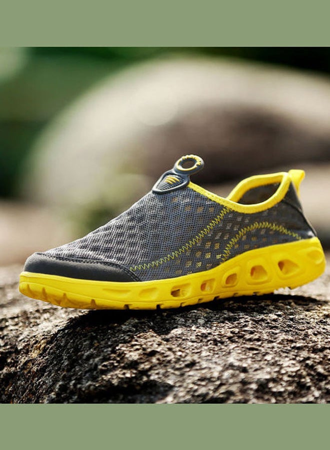 Beauenty Textured Flat Slip-On Sport Shoes Grey/Yellow  - Image 2