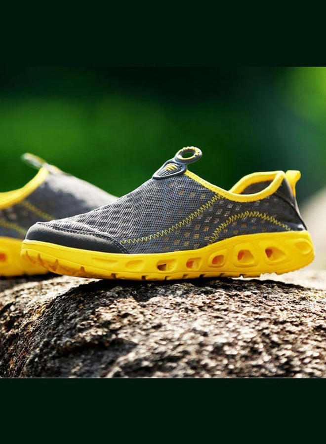 Beauenty Textured Flat Slip-On Sport Shoes Grey/Yellow  - Image 3